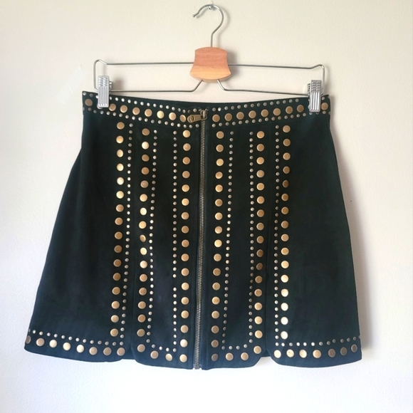 Lucky & Blessed Stud Velvet Mini Skirt in  Black Size Medium - Picture 3 of 12
